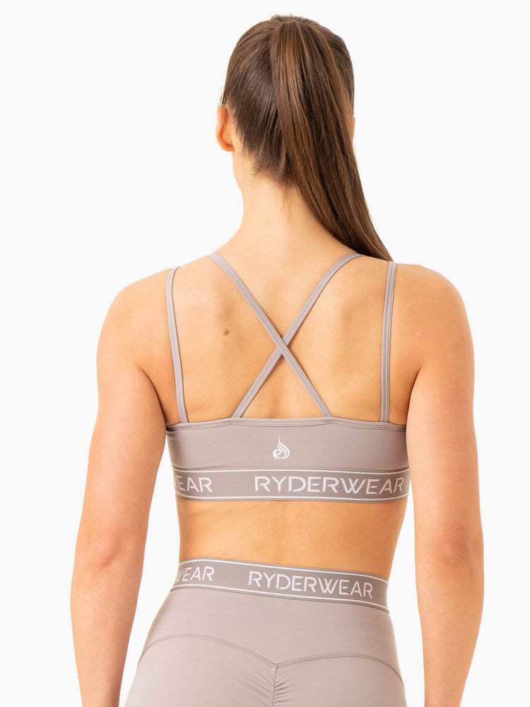 Ryderwear Level Up V-Neck Sports Bra Šedé | IWZH-43072