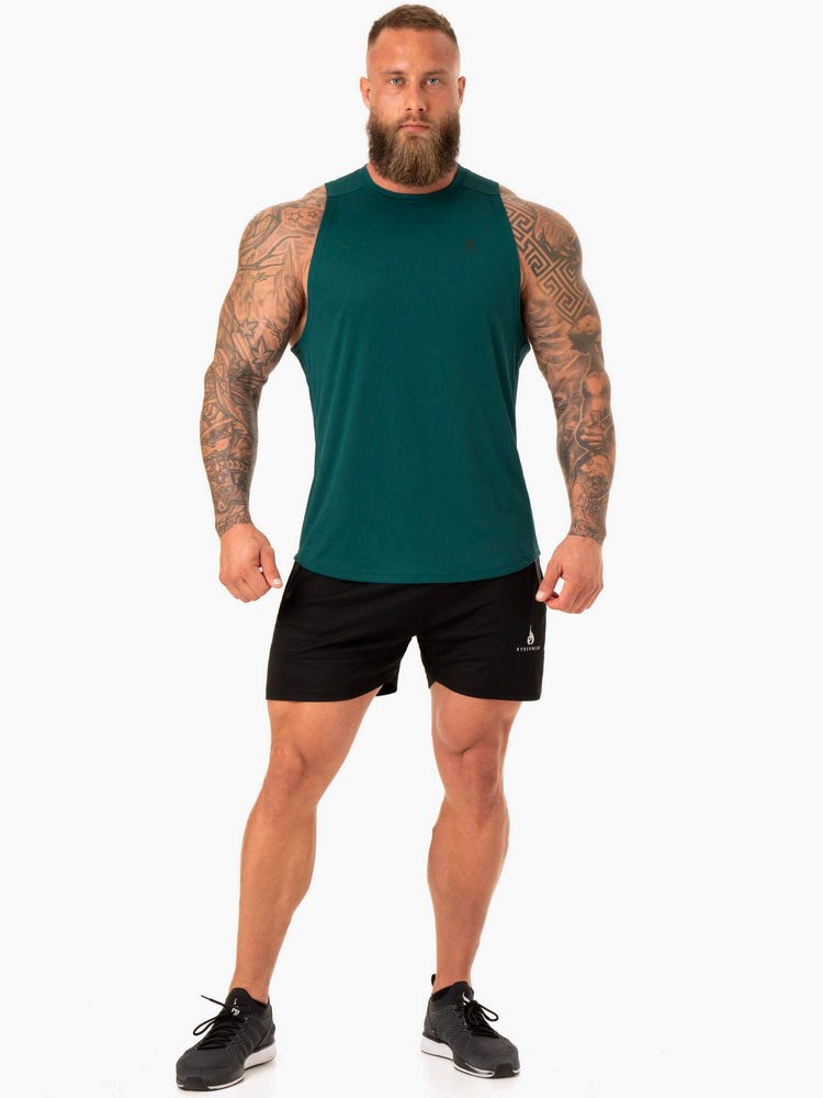 Ryderwear Lift Mesh Baller Tank Emerald | QRGZ-56421