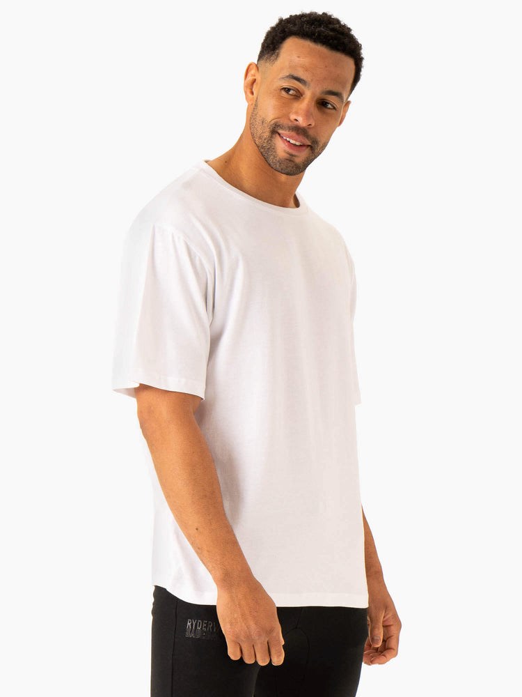 Ryderwear Lift Oversized Unisex T-Shirt Bílé | KJQS-65427