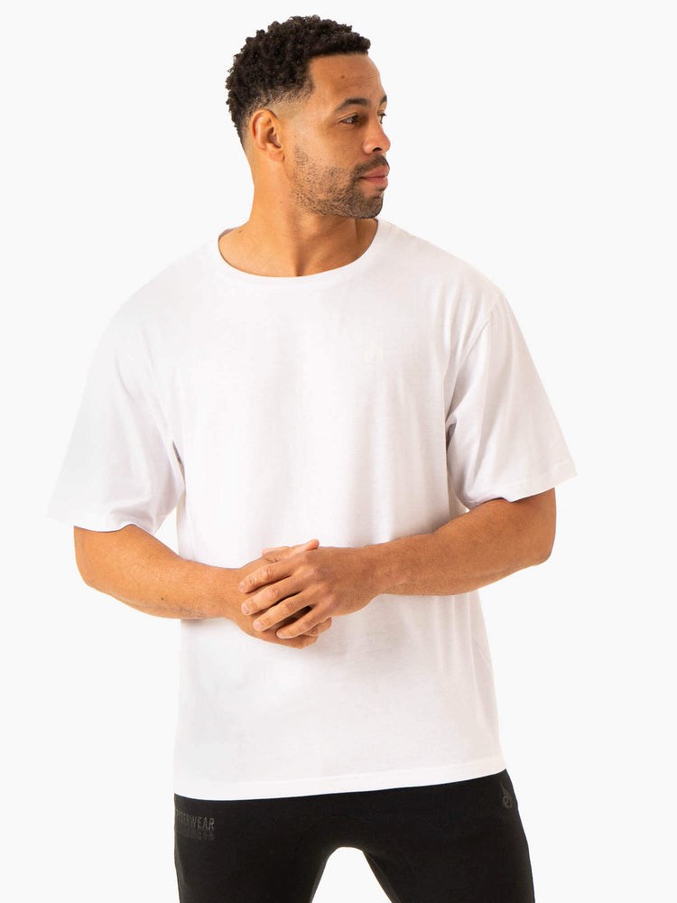 Ryderwear Lift Oversized Unisex T-Shirt Bílé | KJQS-65427