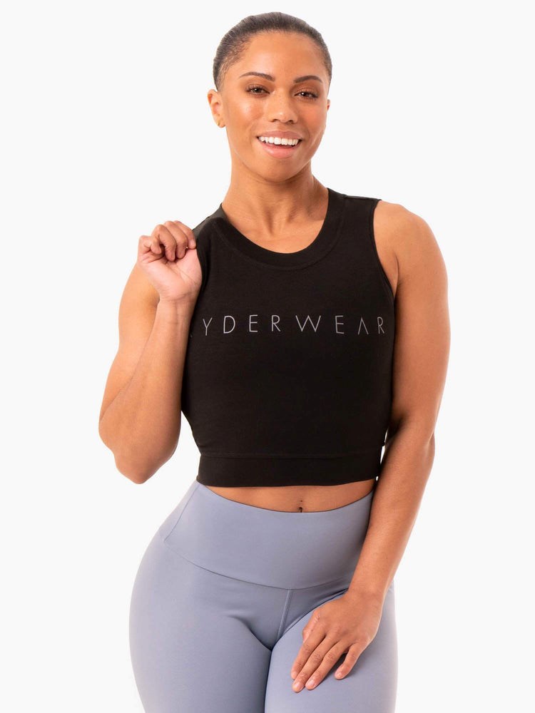 Ryderwear Motion Crop Top Černé | NKTO-53681