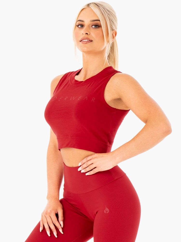 Ryderwear Motion Crop Top Červené | AHUC-29340