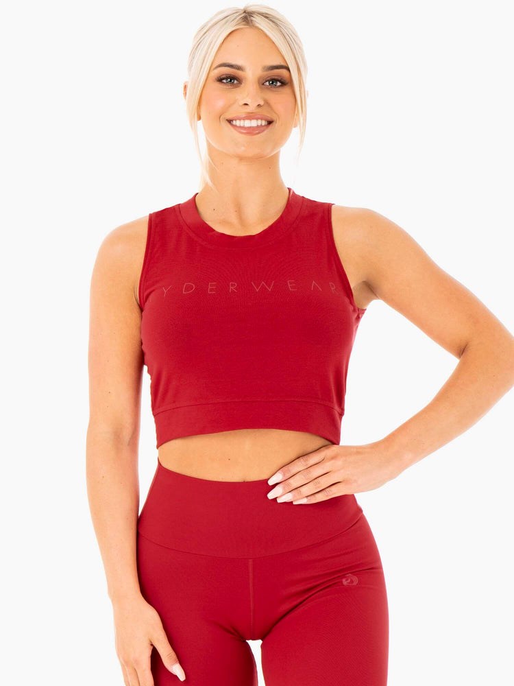 Ryderwear Motion Crop Top Červené | AHUC-29340