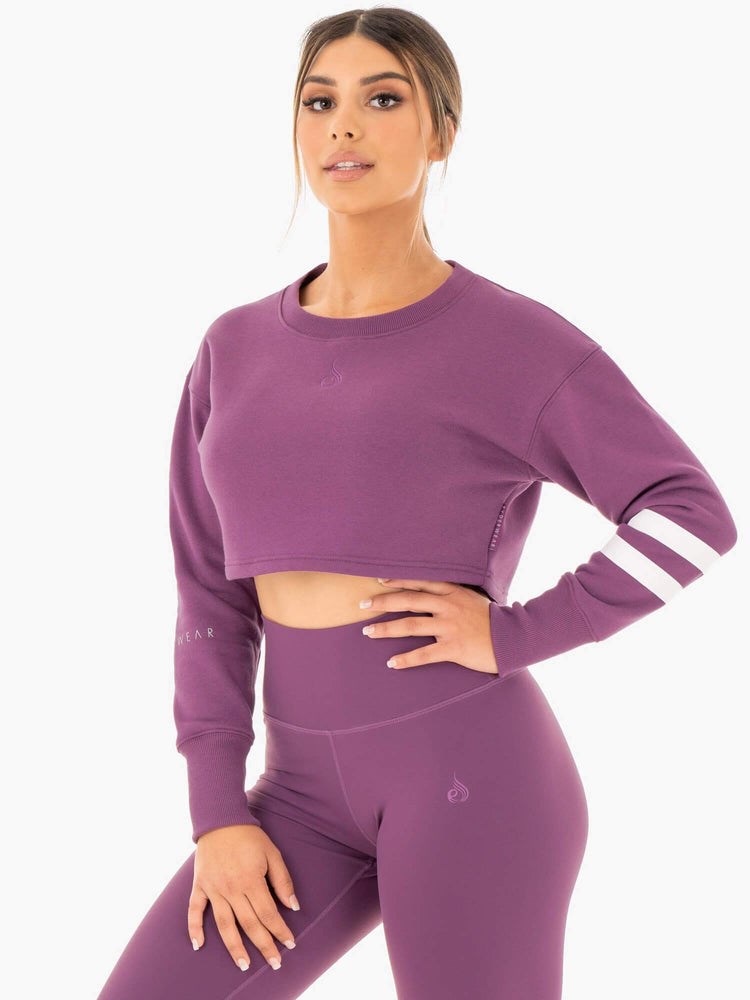 Ryderwear Motion Cropped Svetrové Fialové | WBGV-06193