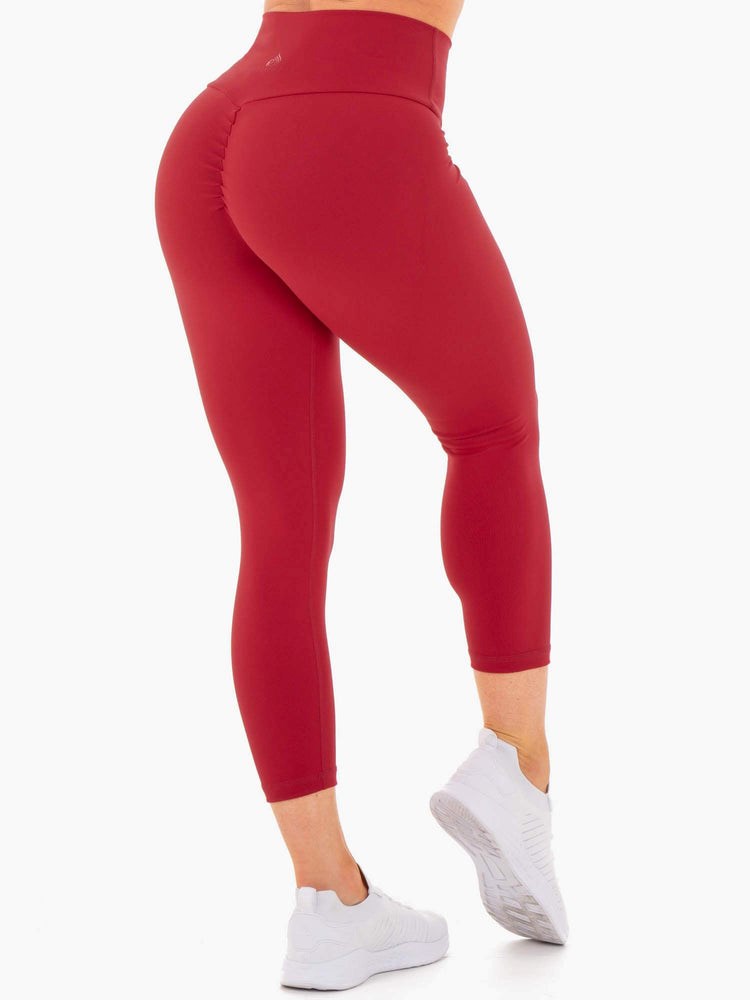 Ryderwear Motion High Waisted 7/8 Scrunch Bum Leggings Červené | LODQ-26491