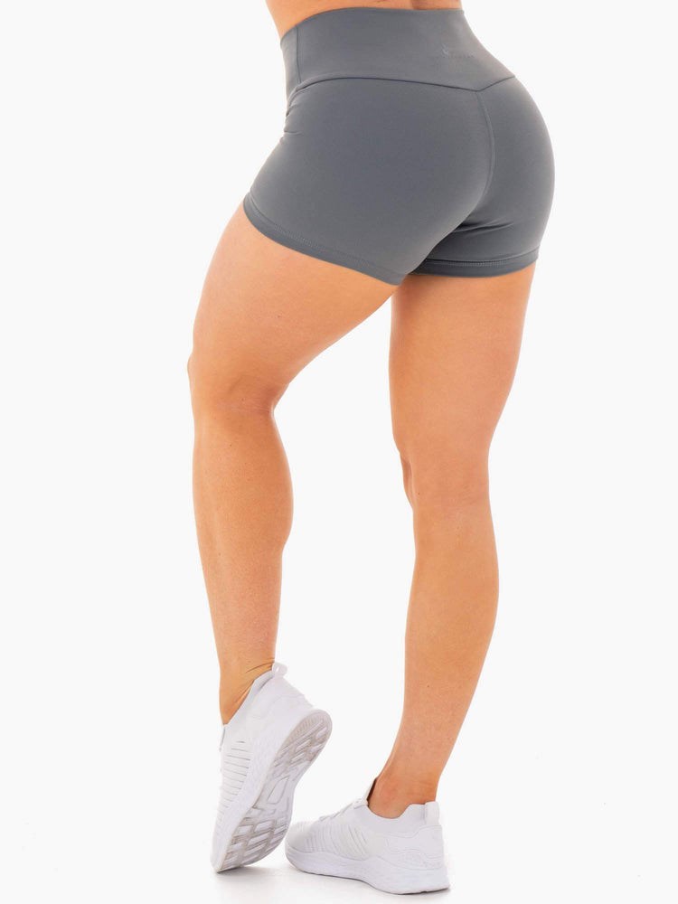 Ryderwear Motion High Waisted Shorts Charcoal | MPQW-60759