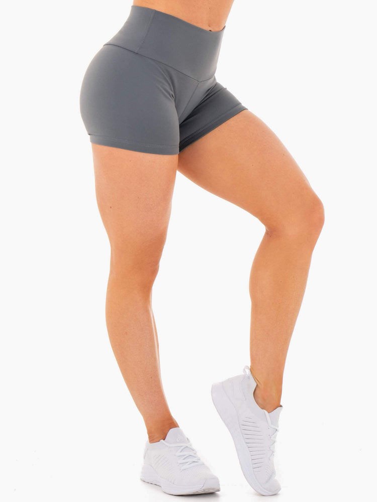 Ryderwear Motion High Waisted Shorts Charcoal | MPQW-60759