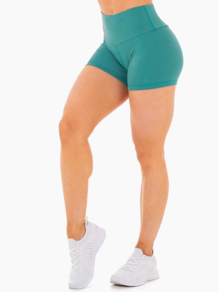 Ryderwear Motion High Waisted Shorts Teal | WIDM-43605