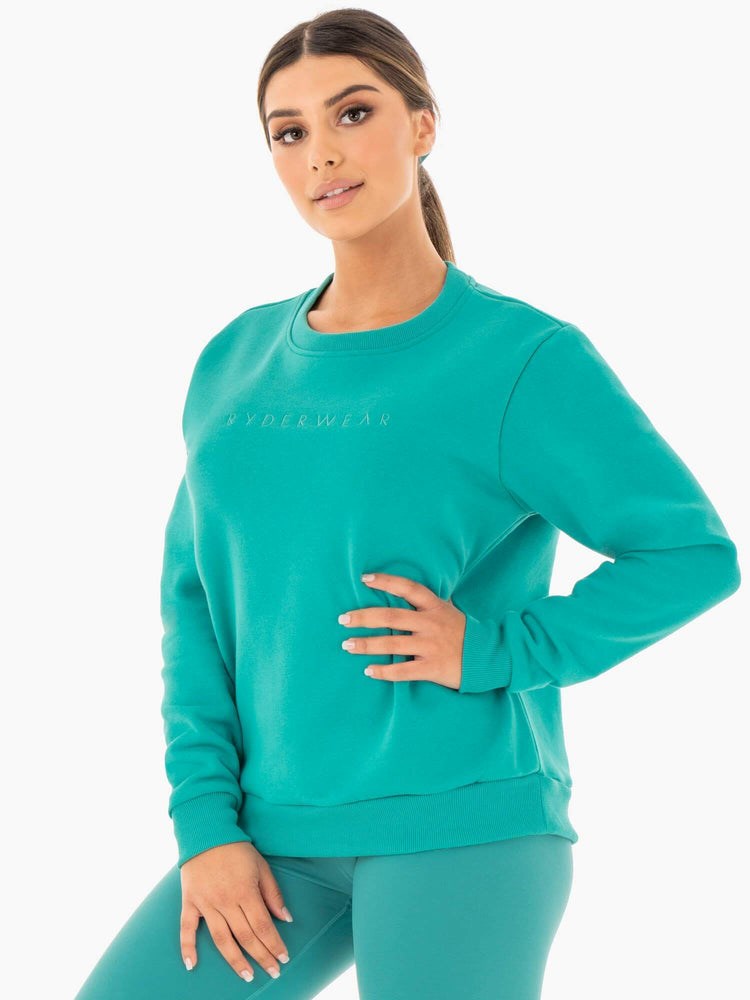 Ryderwear Motion Oversized Svetrové Teal | HBDM-47083