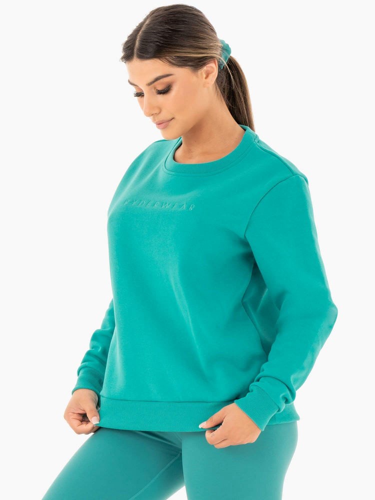 Ryderwear Motion Oversized Svetrové Teal | HBDM-47083