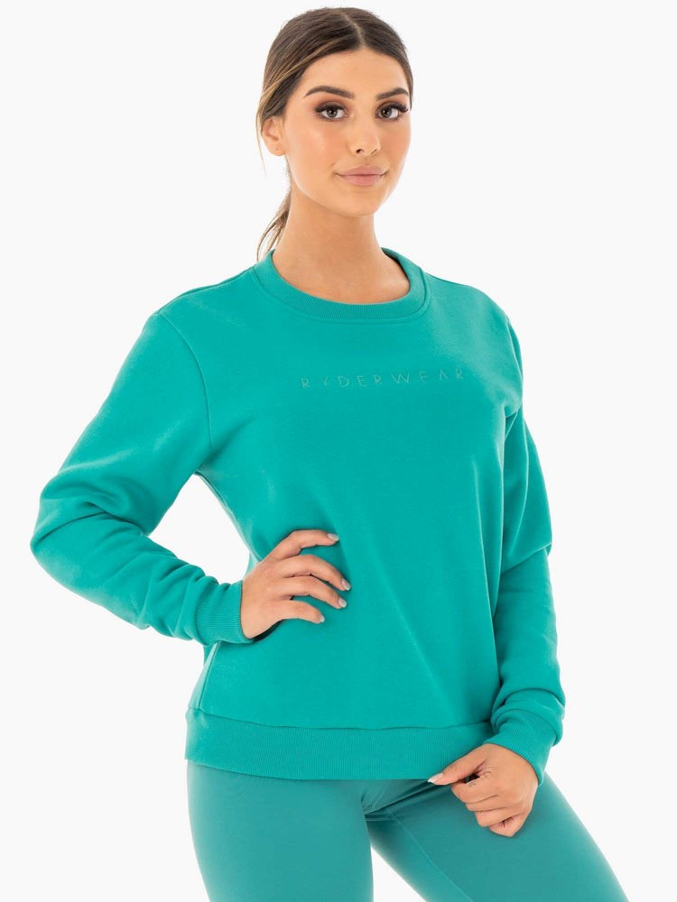 Ryderwear Motion Oversized Svetrové Teal | HBDM-47083