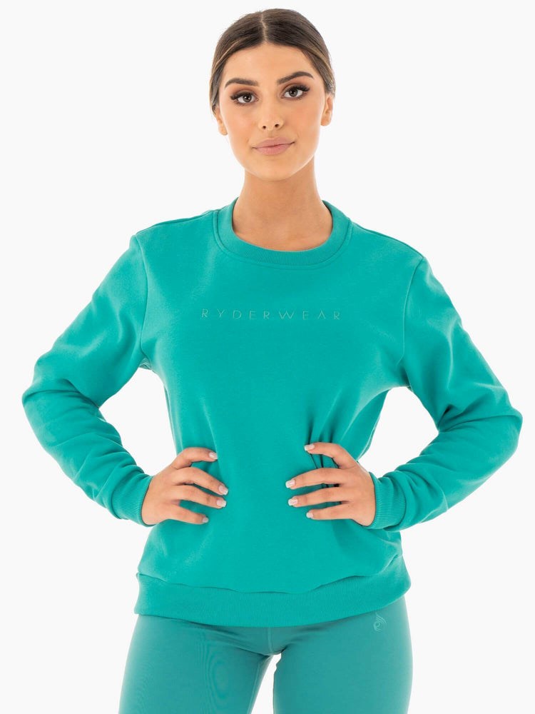 Ryderwear Motion Oversized Svetrové Teal | HBDM-47083