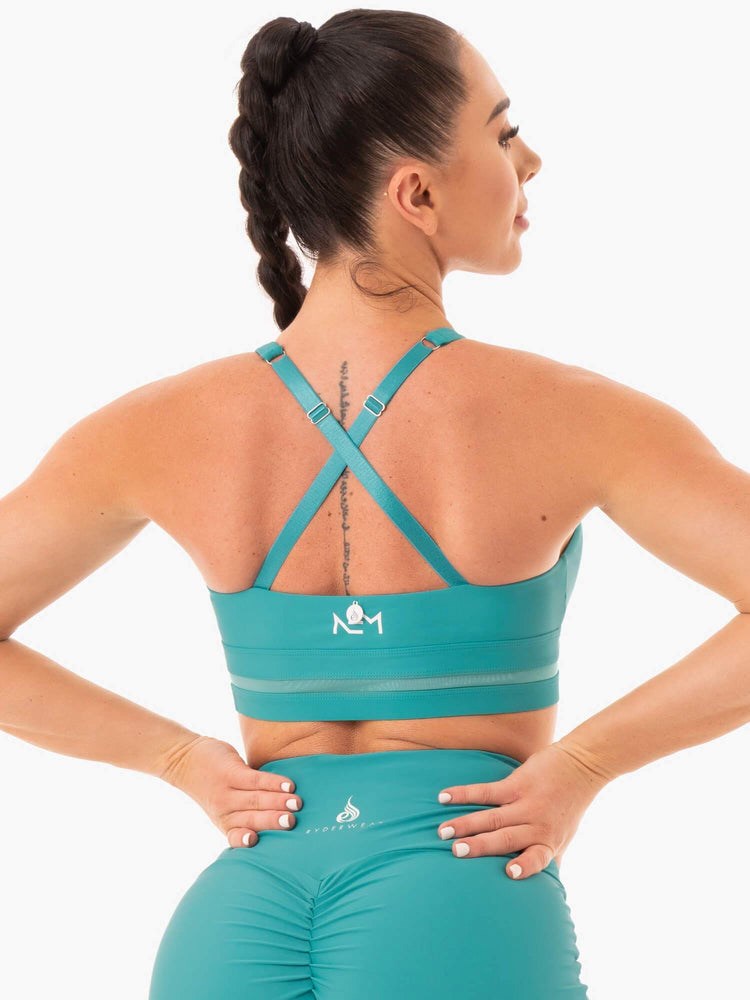 Ryderwear NEM X RW Sports Bra Teal | WZAG-47156