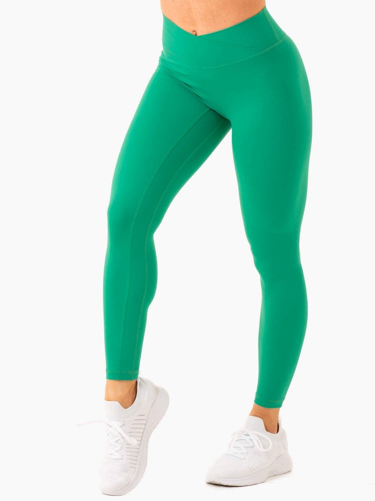 Ryderwear NKD Cross Over Leggings Zelene | QSUL-95602