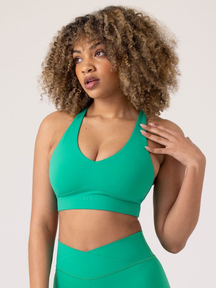 Ryderwear NKD Cross Over Sports Bra Zelene | XOSZ-50214