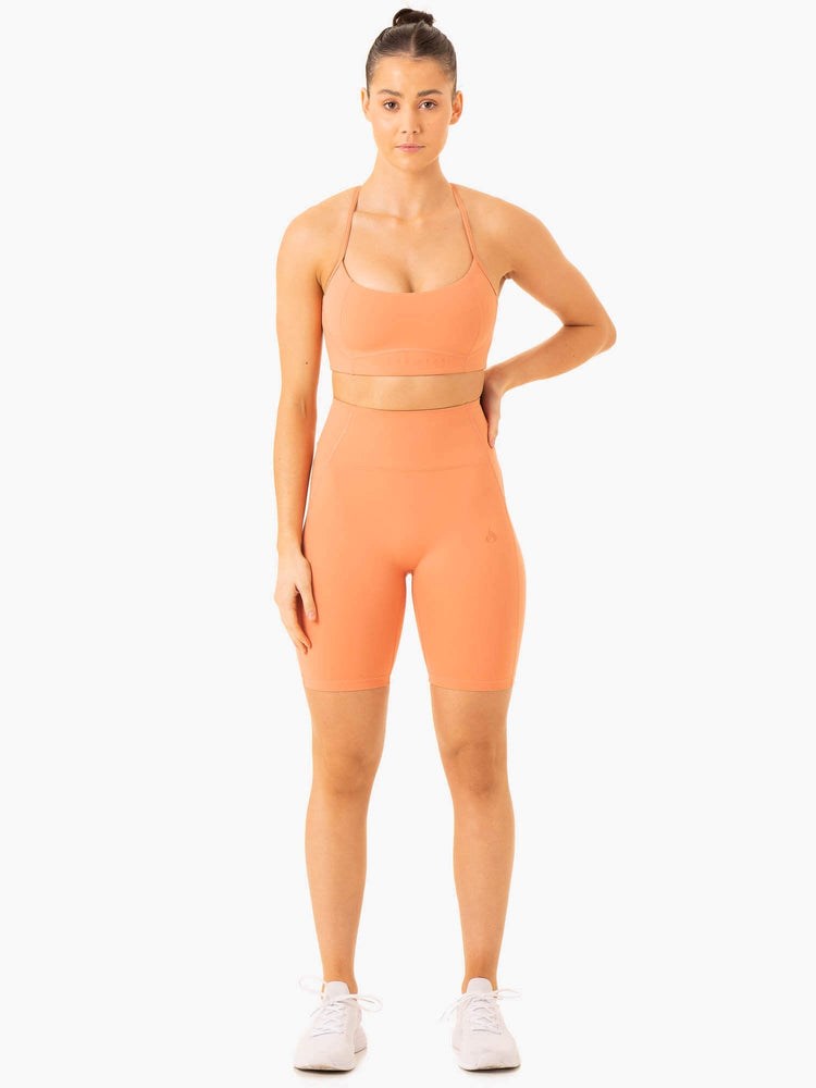 Ryderwear NKD Frame High Waisted Bike Shorts Terracotta | RPFM-64098