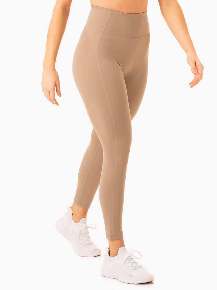 Ryderwear NKD Frame High Waisted Leggings Latte | RODA-67148