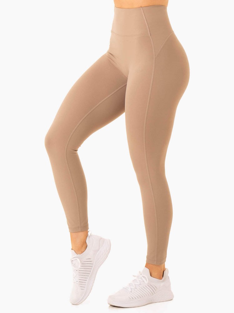 Ryderwear NKD Frame High Waisted Leggings Latte | RODA-67148