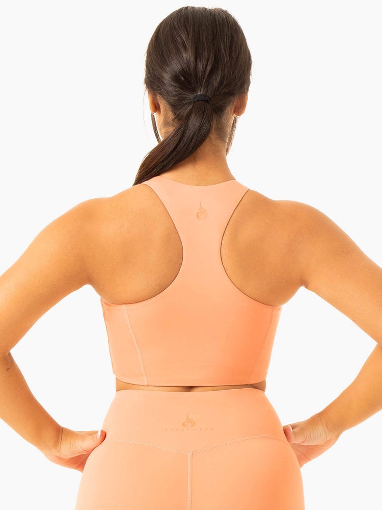 Ryderwear NKD Frame Long Line Sports Bra Terracotta | VRLY-34872