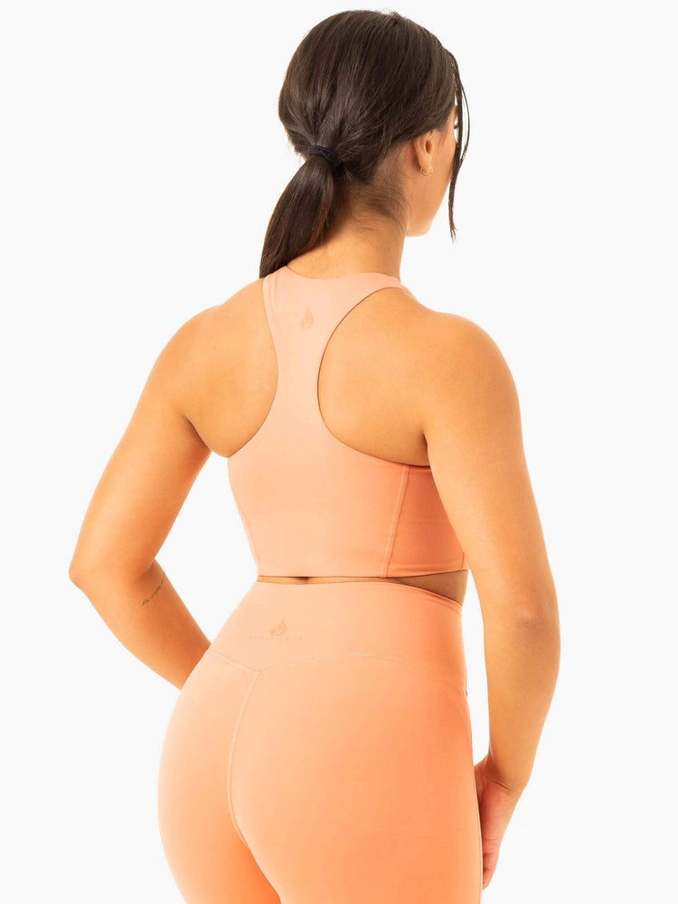 Ryderwear NKD Frame Long Line Sports Bra Terracotta | VRLY-34872