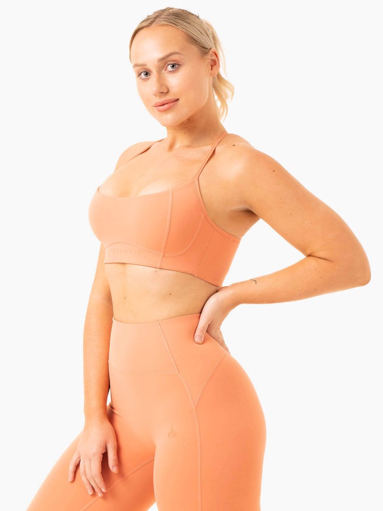 Ryderwear NKD Frame Sports Bra Terracotta | ORNP-39425