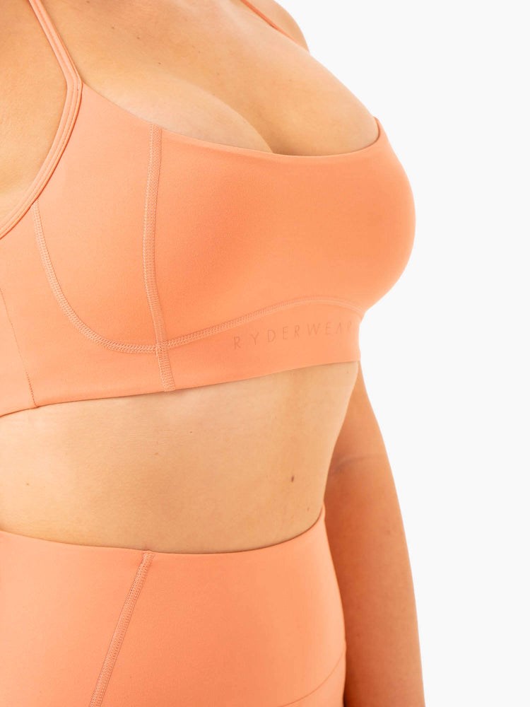 Ryderwear NKD Frame Sports Bra Terracotta | ORNP-39425