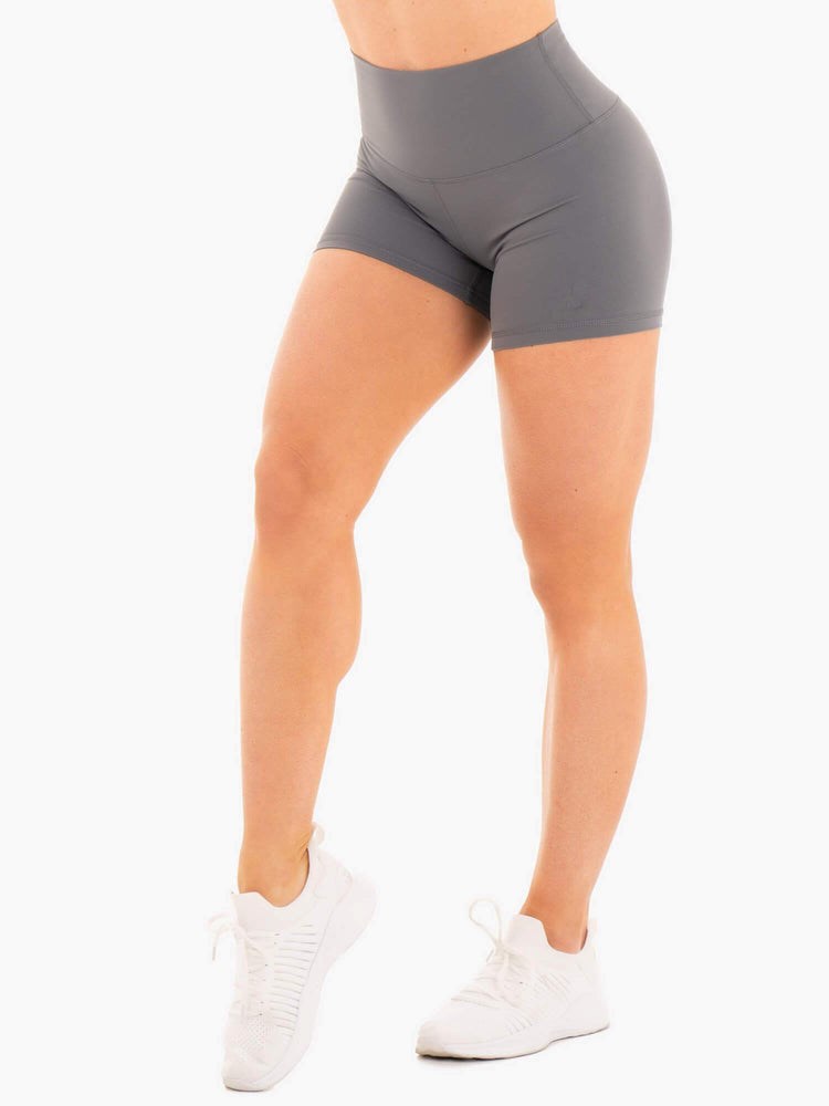 Ryderwear NKD High Waisted Shorts Charcoal | VTCH-35840