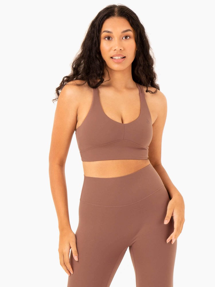 Ryderwear NKD Refine Sports Bra Mocha | MOVJ-82310