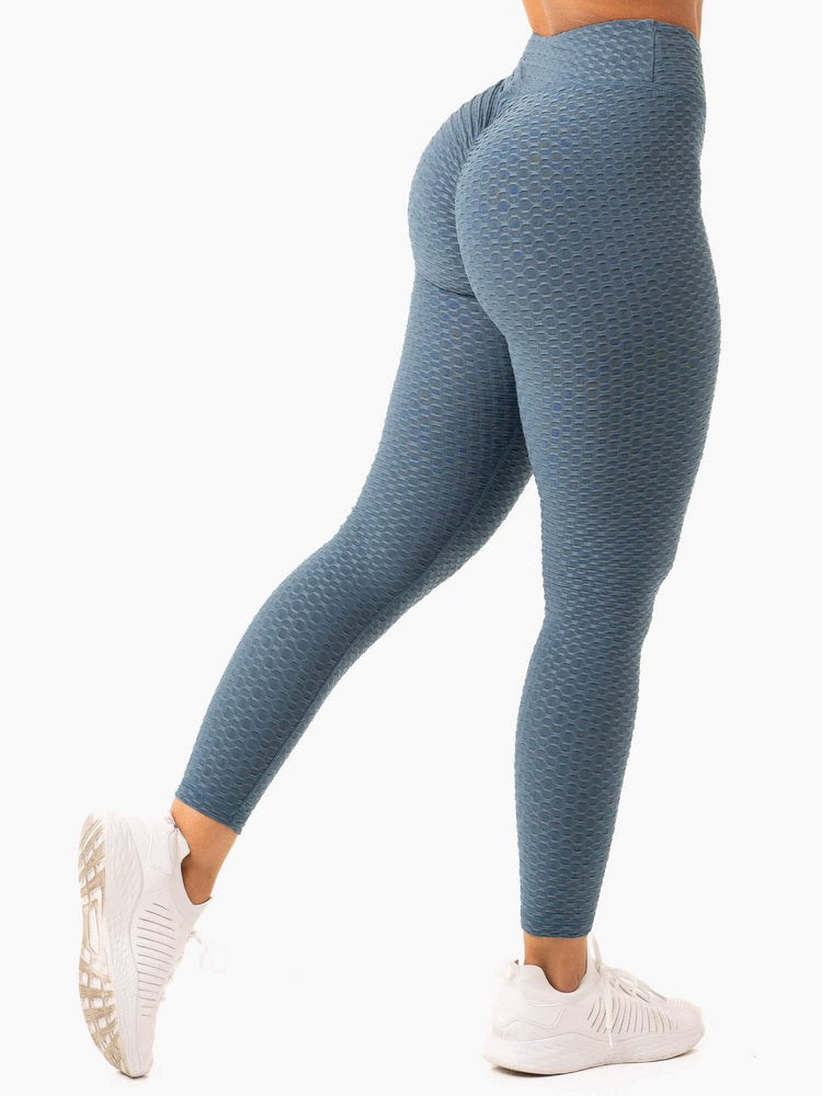 Ryderwear Optic Scrunch Bum Leggings Teal | RKFO-21867