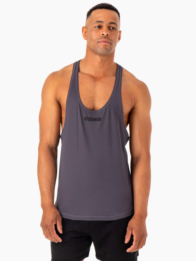 Ryderwear Optimal Mesh T-Back Charcoal | TGYB-52937