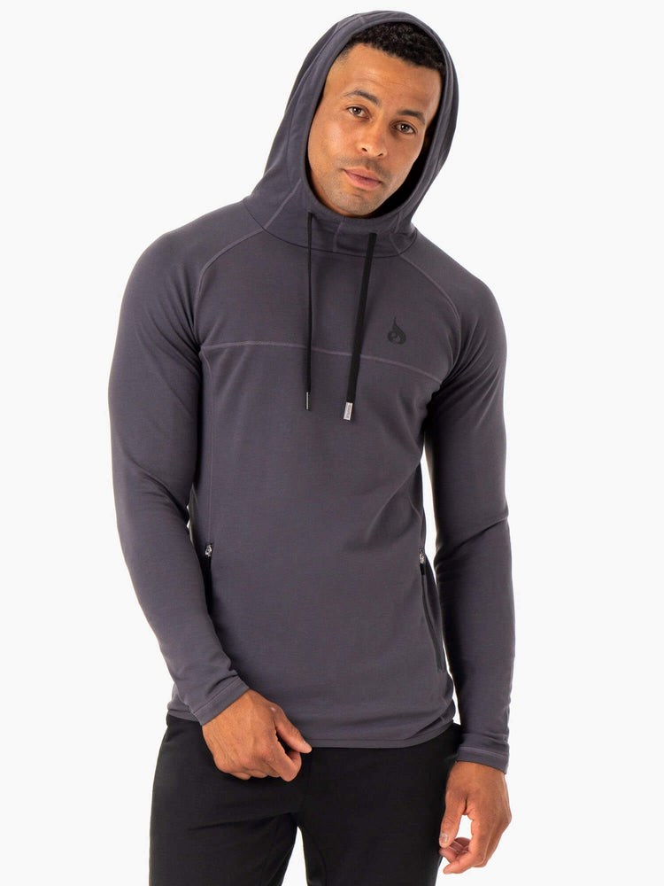 Ryderwear Optimal Pullover Hoodie Charcoal | JPQI-60593