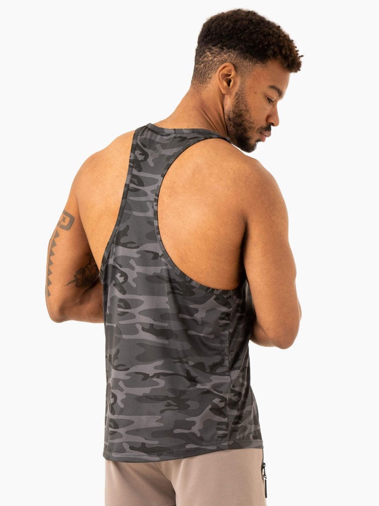 Ryderwear Overdrive Stringer T-Back Černé Maskáčové | HKUC-09831