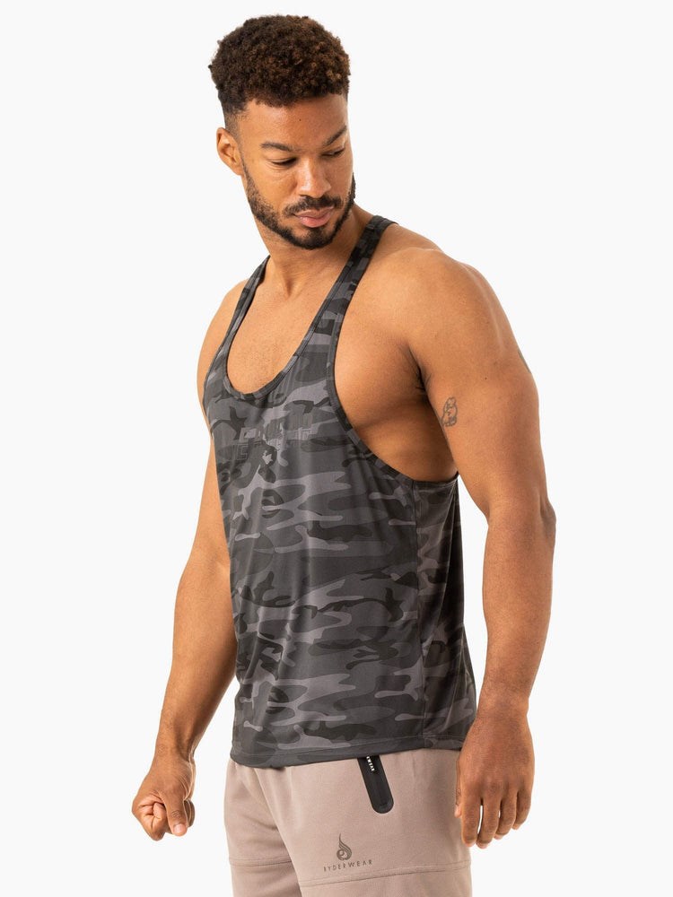 Ryderwear Overdrive Stringer T-Back Černé Maskáčové | HKUC-09831