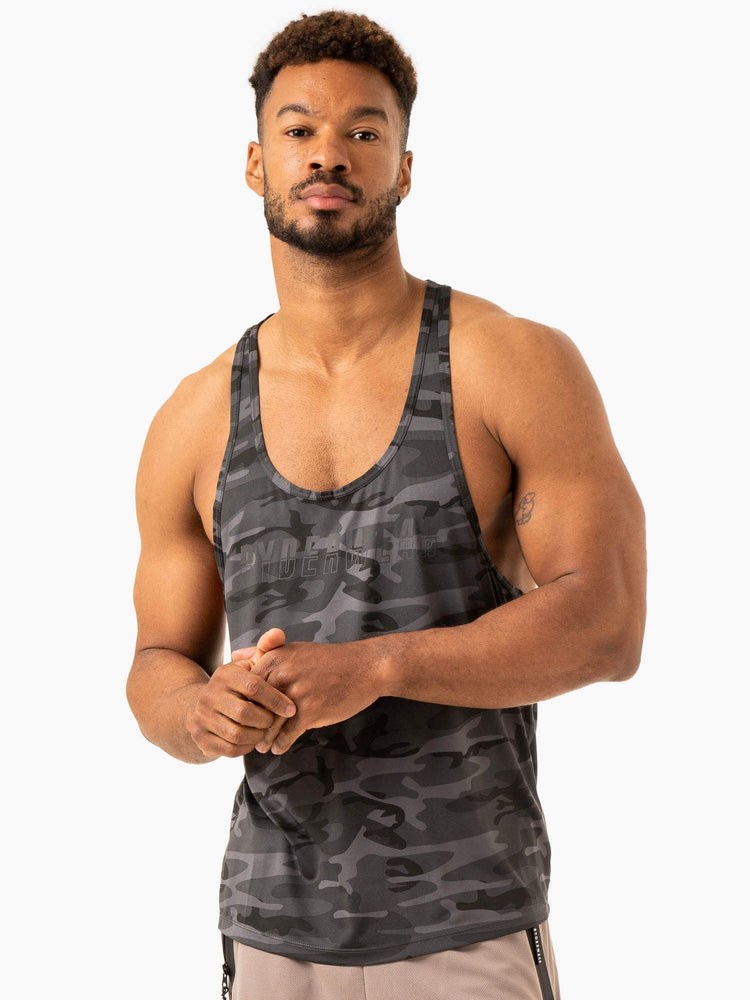 Ryderwear Overdrive Stringer T-Back Černé Maskáčové | HKUC-09831