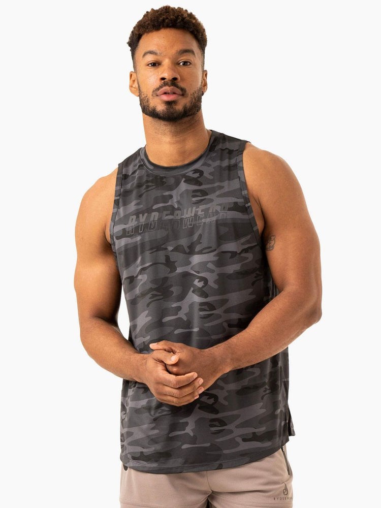 Ryderwear Overdrive Tank Černé Maskáčové | LEAU-18647