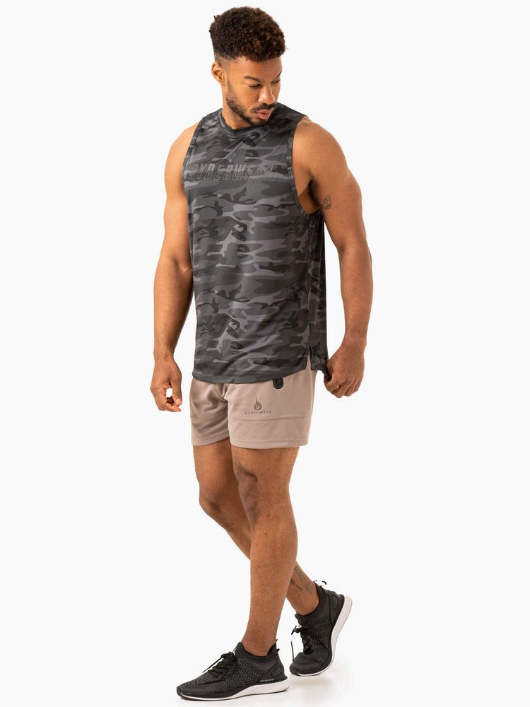 Ryderwear Overdrive Tank Černé Maskáčové | LEAU-18647