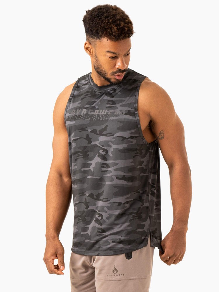 Ryderwear Overdrive Tank Černé Maskáčové | LEAU-18647