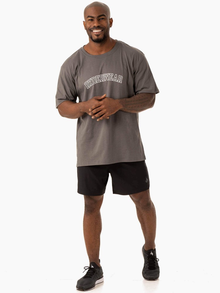 Ryderwear Oversized T-Shirt Charcoal | MRIV-61748