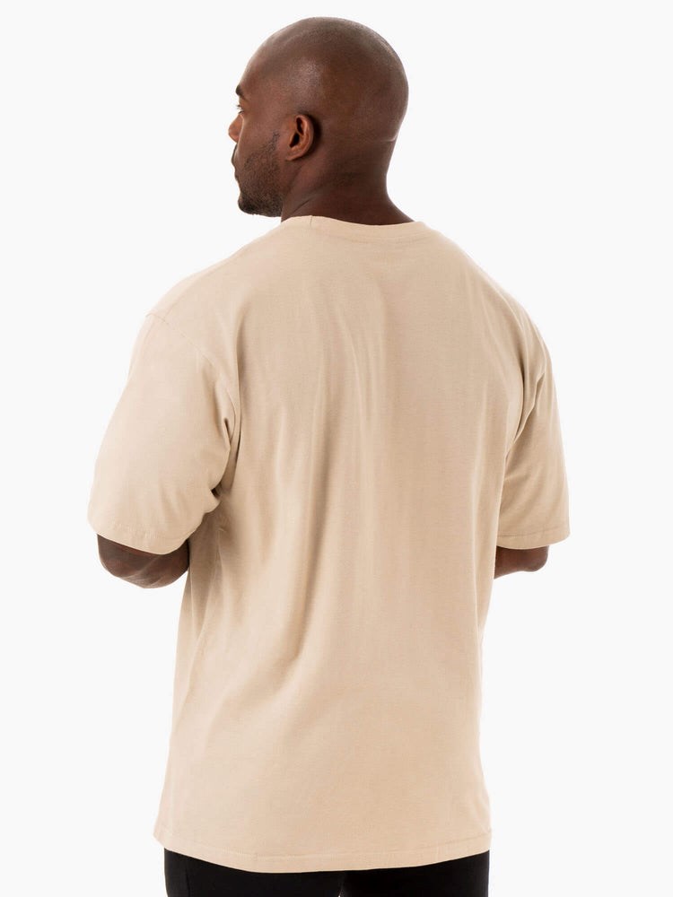 Ryderwear Oversized T-Shirt Sandstone | EXMT-96178