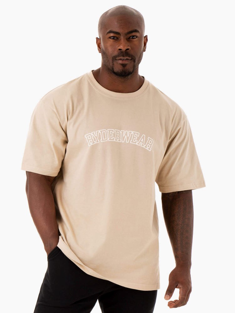 Ryderwear Oversized T-Shirt Sandstone | EXMT-96178