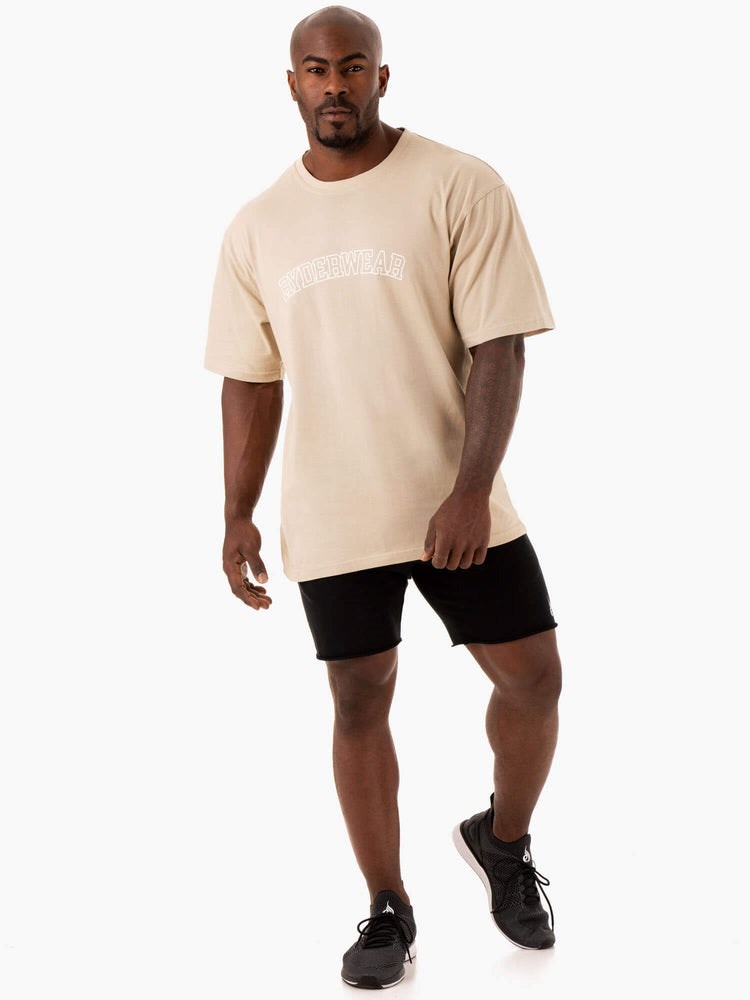 Ryderwear Oversized T-Shirt Sandstone | EXMT-96178