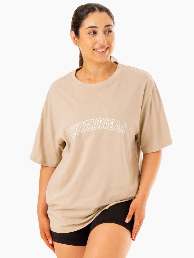 Ryderwear Oversized T-Shirt Sandstone | YJLV-83947