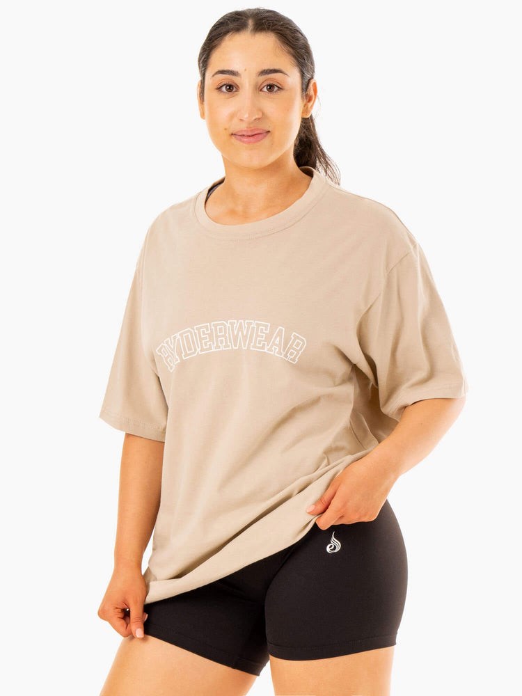 Ryderwear Oversized T-Shirt Sandstone | YJLV-83947