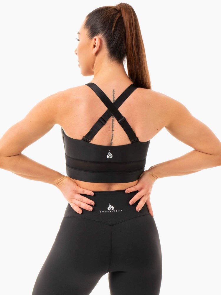 Ryderwear Palm Convertible Sports Bra Černé | EVZI-43258