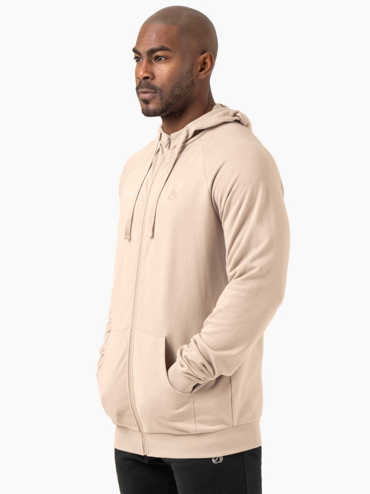 Ryderwear Pursuit Zip Up Hoodie Sand | ZYSA-62384