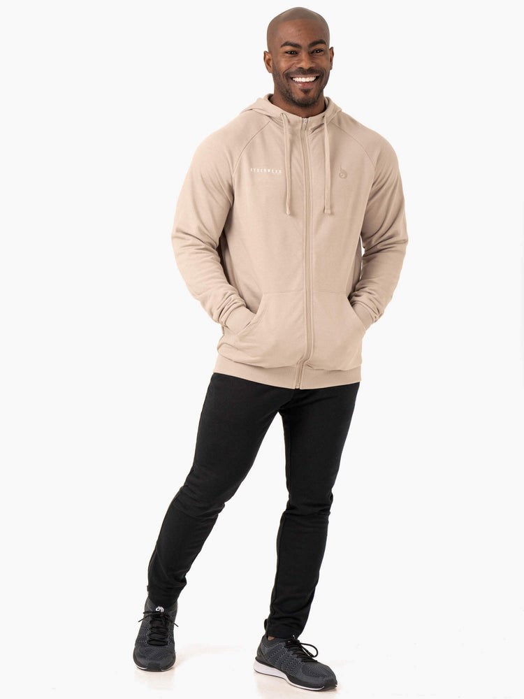 Ryderwear Pursuit Zip Up Hoodie Sand | ZYSA-62384