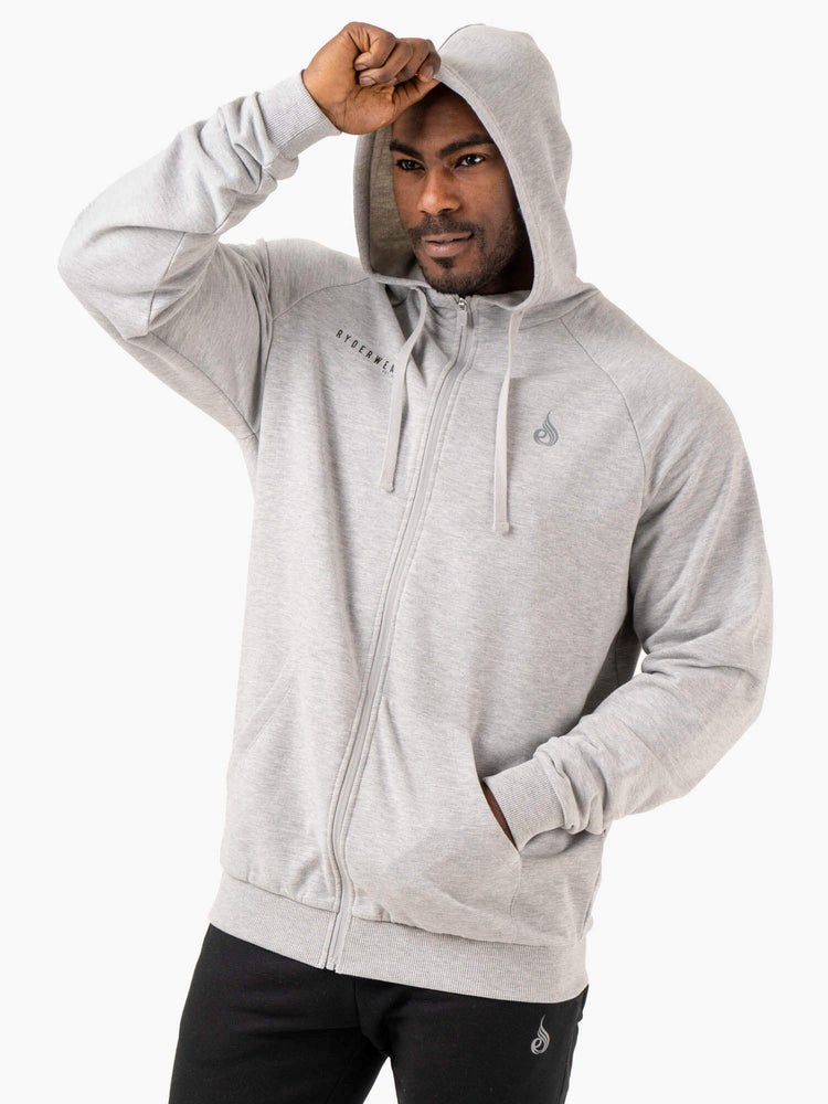 Ryderwear Pursuit Zip Up Hoodie Světle Šedé | PNKA-80946