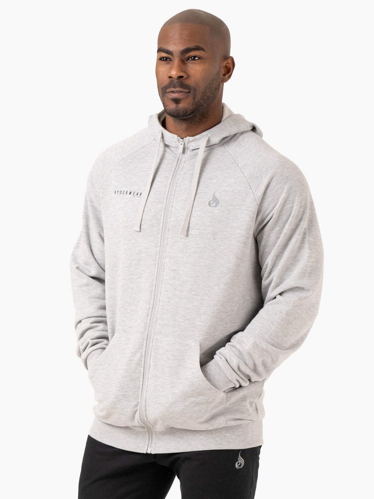 Ryderwear Pursuit Zip Up Hoodie Světle Šedé | PNKA-80946