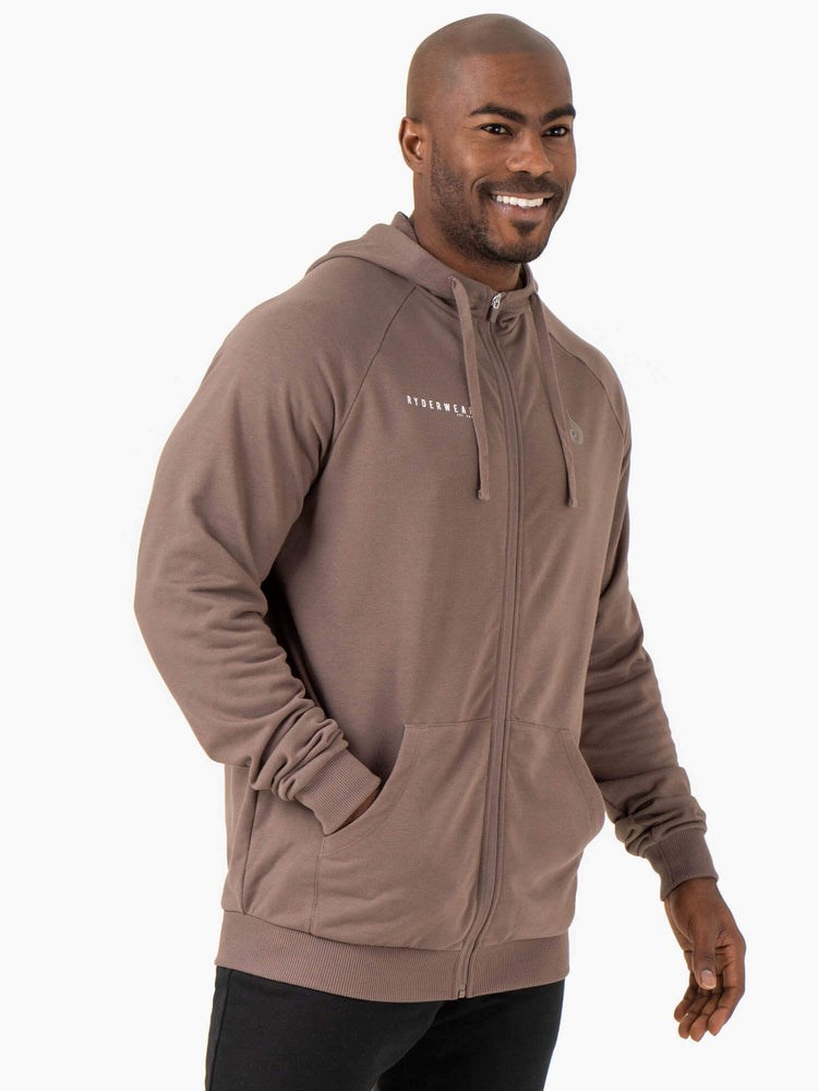 Ryderwear Pursuit Zip Up Hoodie Taupe | RANI-28609