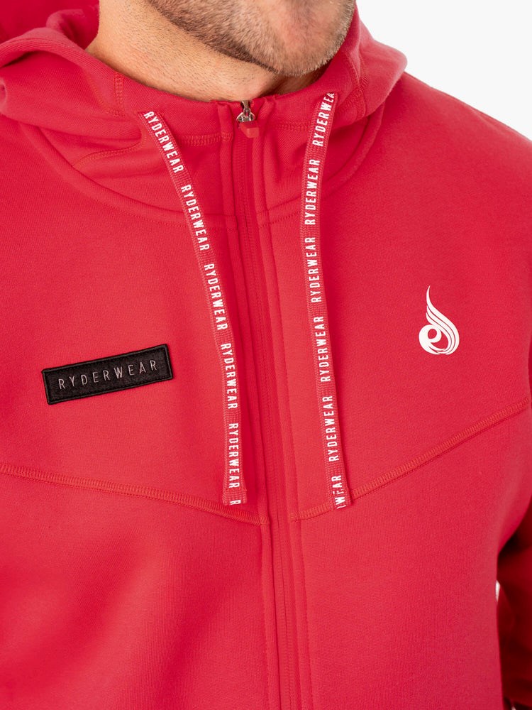 Ryderwear Recharge Zip Up Hoodie Červené | GIPR-05243